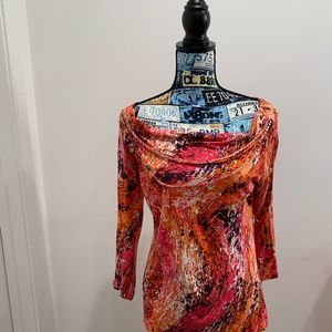 Cable and gauge multi colored blouse